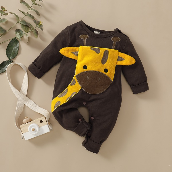 Baby Boy / Girl Giraffe Long-sleeve Jumpsuit