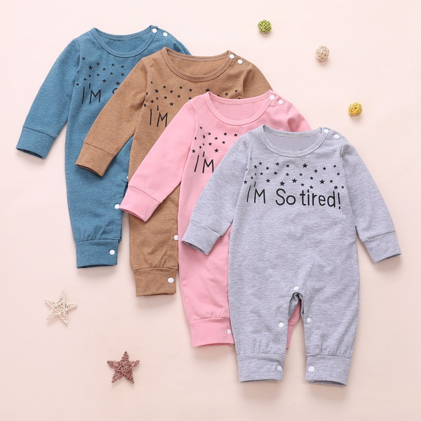 Baby I’M SO TIRED Letter Print Jumpsuit