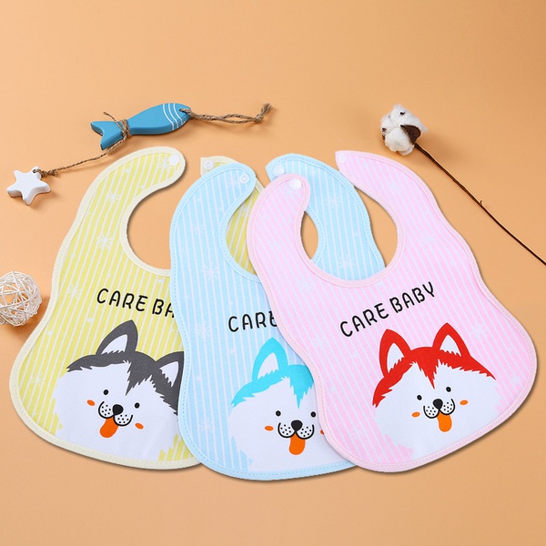 3-pcs Fox Cotton Baby Waterproof Bibs Cartoon Printing Infant Scarf