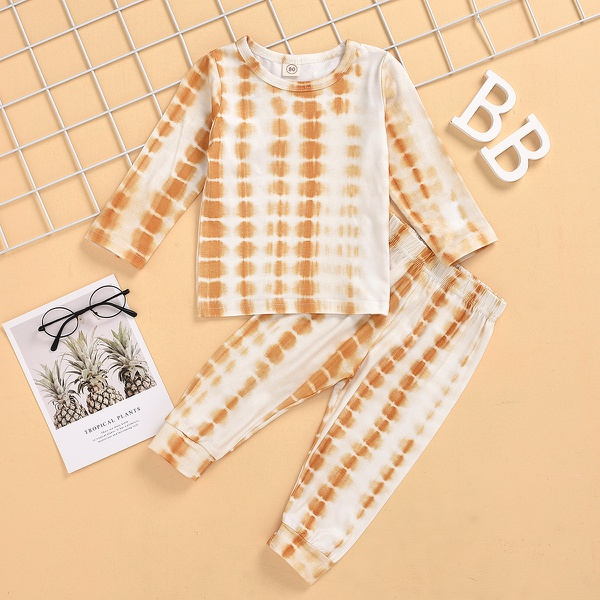 Tie-dyed Long-sleeve Top and Pants Set