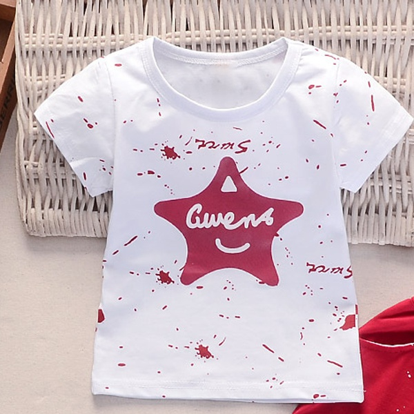 Star Print Short-sleeve Tee and Pants Set
