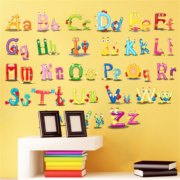 Adorable Animal Design Letter Recognizer Wall Sticker for Early Education