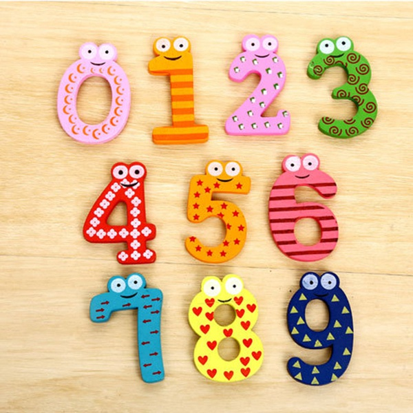 10-pack Letter Creative Cartoon Wooden Magnetic Fridge Sticker