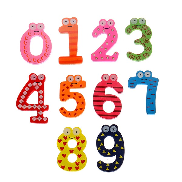 10-pack Letter Creative Cartoon Wooden Magnetic Fridge Sticker