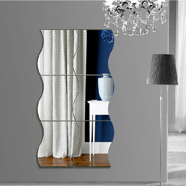 CS “S” Wave Design Mirror Decor Wall Decor