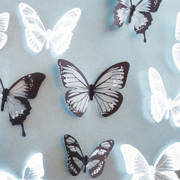 18-piece Pretty 3D Butterfly Wall Stickers