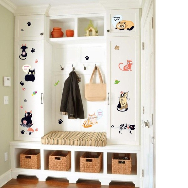 Cats and Paws Sticky Wall Decor