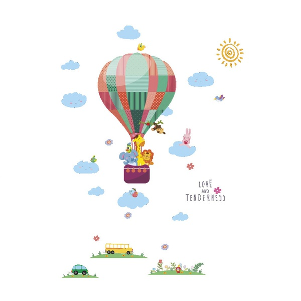 Hot Air Ballon Animal Wall Sticker