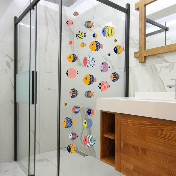 Lovely Cartoon Fish Removable Self-sticking Wall Sticker