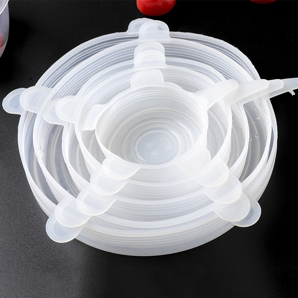 6 Pcs Transparent Silicone Preservative Covers