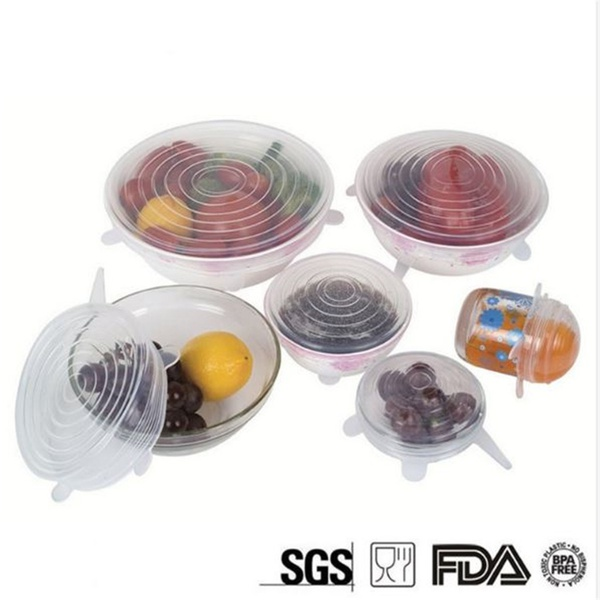 6 Pcs Silicone Fresh-keep Food Covers
