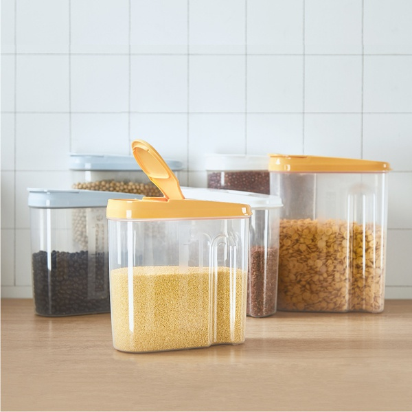 2.5L Practical PP Material Sealed Cans and Groove Handle Design Scale Storage