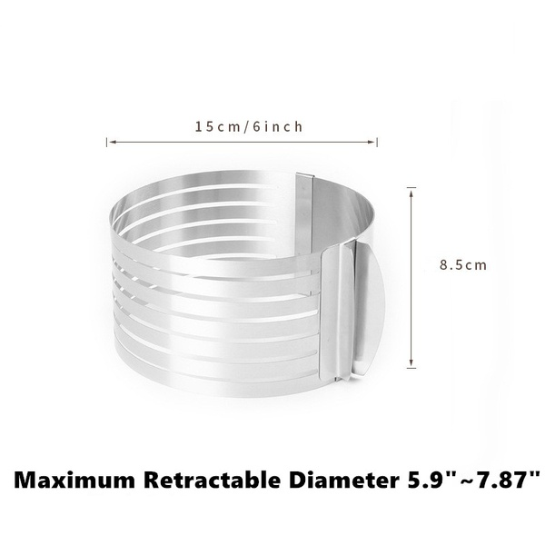 Adjustable 6″ to 8″ Stainless Steel Layer Cake Slicer Cutter Mousse Mould Slicing Cake