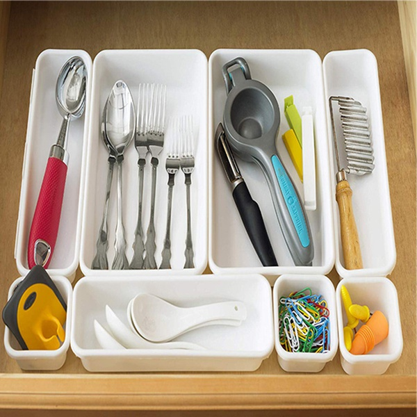 8-Piece Interlocking Bin Pack Multi-Purpose Storage Easy to Clean BPA-Free
