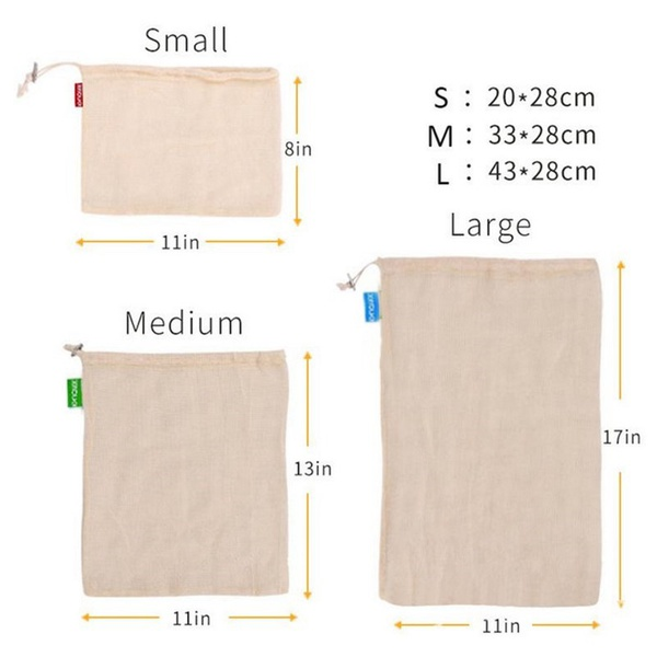 Reusable Drawstring Fruit Storage Bag