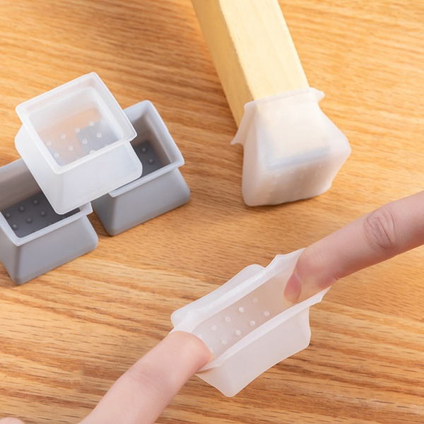 16 Pack Square Shape Non-Slip Silicone Table and Chair Foot Cover Floor Protector