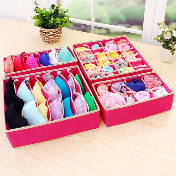 4 Pcs Underwear Socks Storage Box