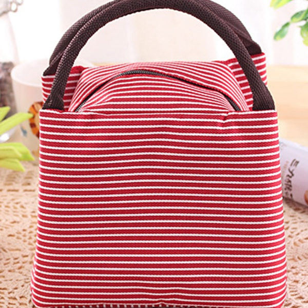 Striped Insulated Lunch Bag