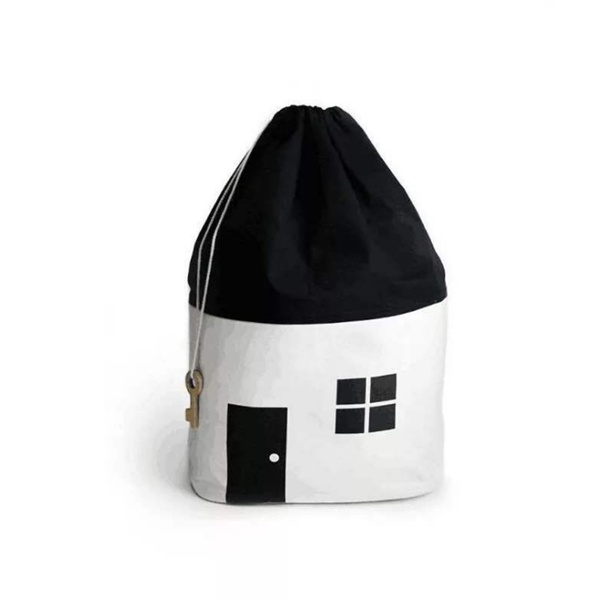 Little House Design Drawstring Storage Bag