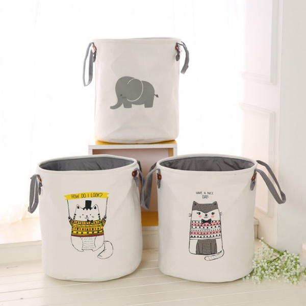 Animal Print Foldable Laundry Bucket
