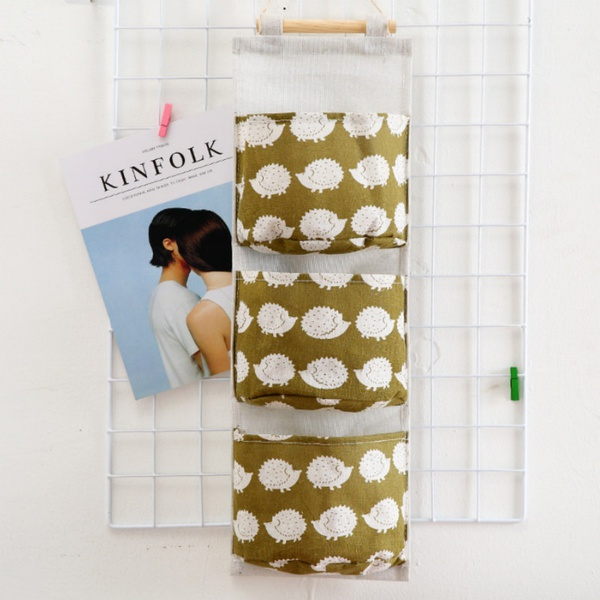 Multifunctional Printed Linen Hanging Storage Bag