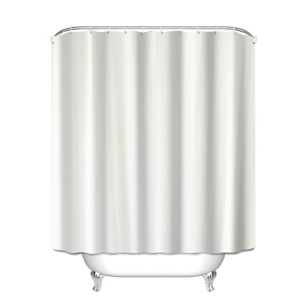Basics Solid Polyester Waterproof Mildew Resistant Shower Curtain with Hooks
