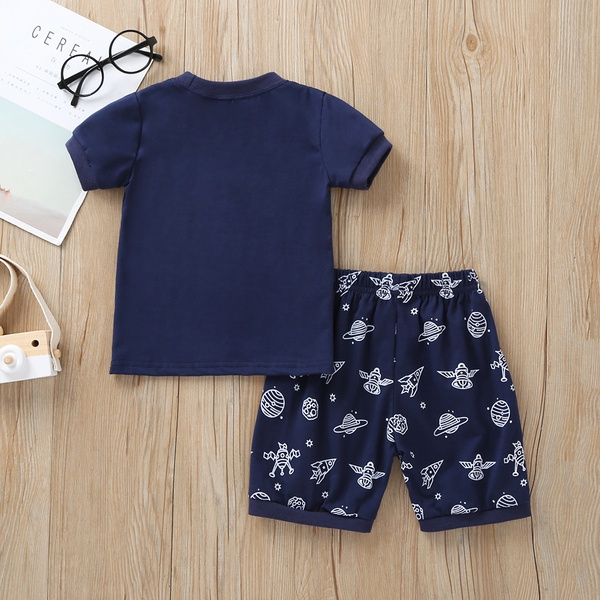 Baby / Toddler Cartoon Spaceship Tee and Shorts Set