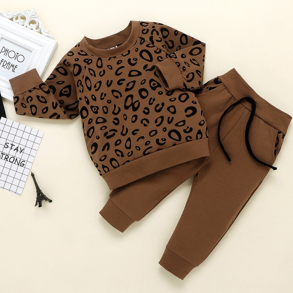2-piece Baby / Toddler Boy Leopard Print Top and Pants Set