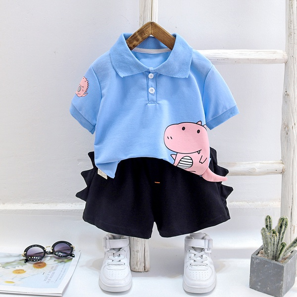 2-piece Baby / Pretty Boy Adorable Dino Print Top and Shorts Sets