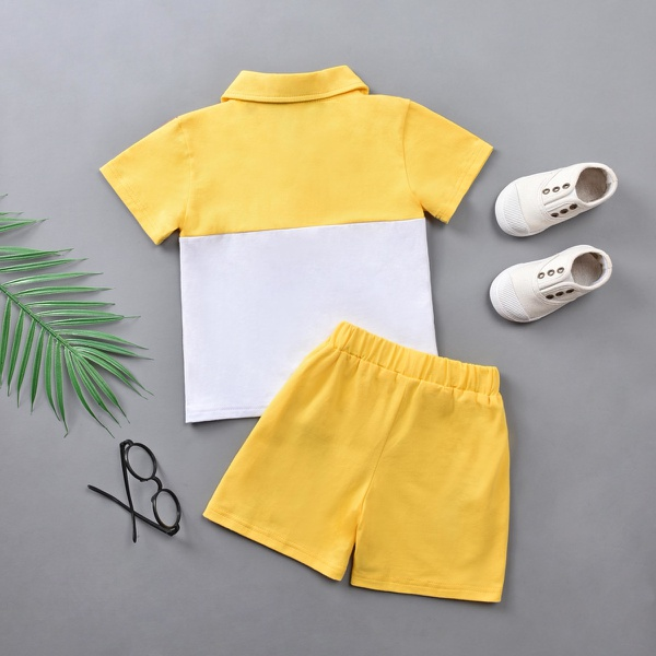 2-piece Toddler Boy Rainbow Colorblock Shirt and Shorts Set