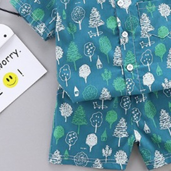 2-piece Baby / Toddler Boy Summer Cartoon Print Shirt and Shorts Sets