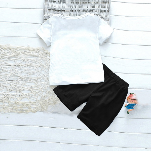 2-piece Toddler Letter Print Tee and Shorts Sets