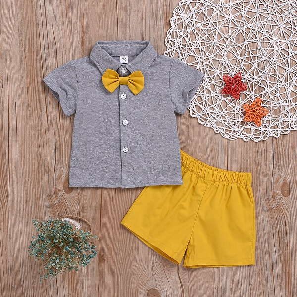 2-piece Baby / Toddler Casual Solid Top and Shorts Set