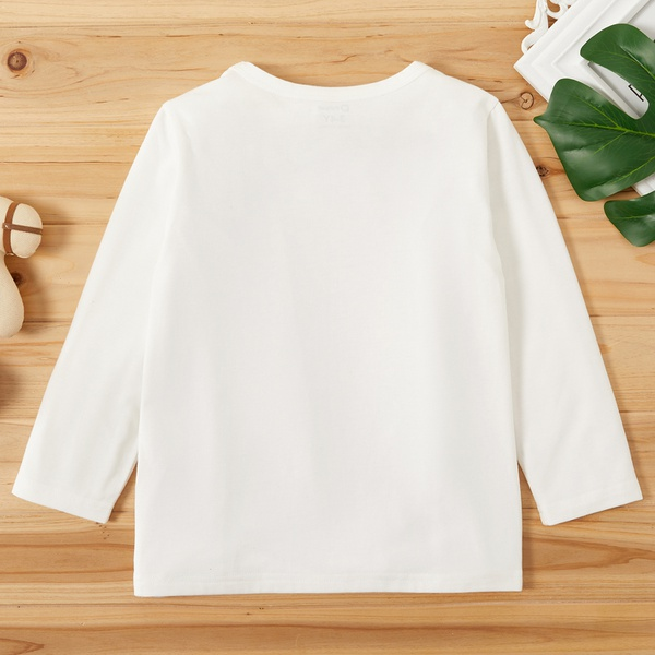 Toddler Boy Animal Pattern Letter Print Long-sleeve Tee
