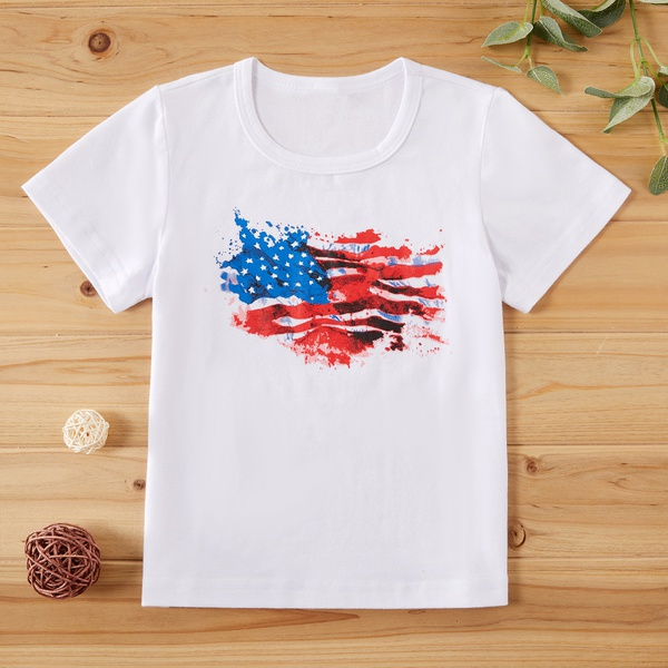 Baby / Toddler Independence Day US Flag Print Tee