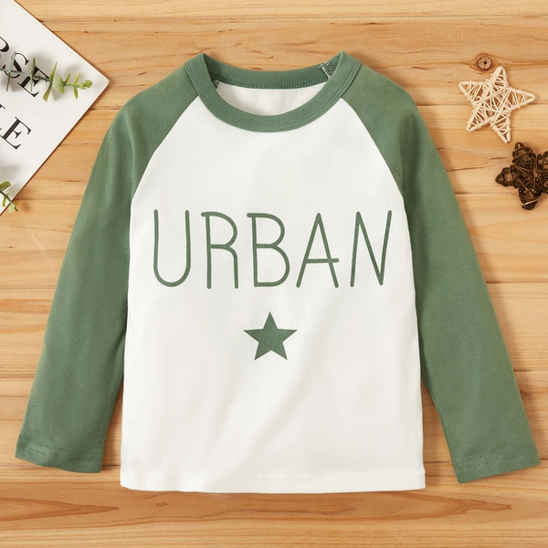 Baby / Toddler Boy Letter Print Long-sleeve Tee