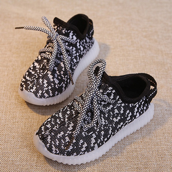 Toddler / Kid Breathable Lace- up LED Sneakers