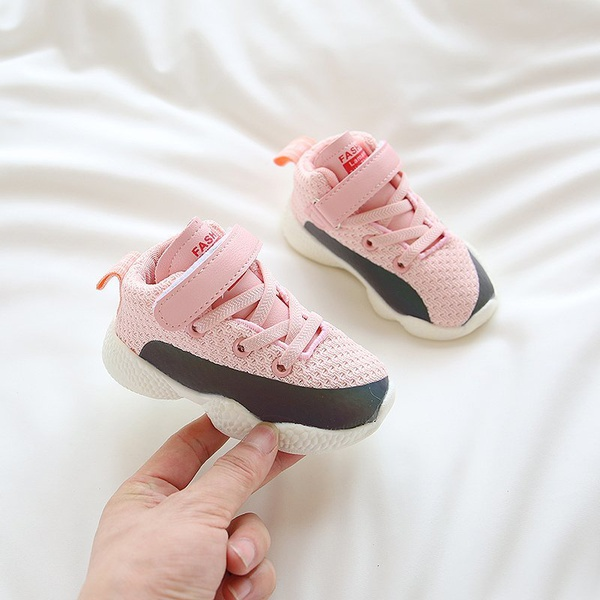 Toddler Girl Colorblock Letter Print Grenadine Tie Sneaker