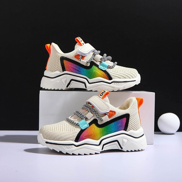 Kid Rainbow Mesh Lace-up Sneaker