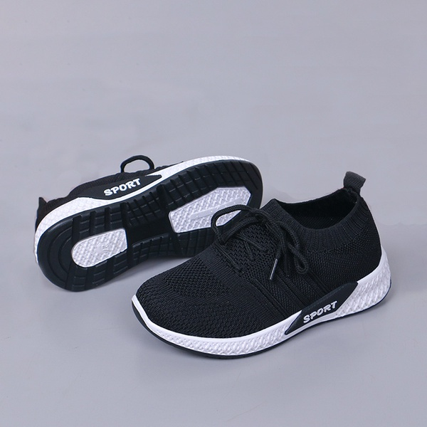 Toddler / Kids Breathable Net Surface Lace-up Solid Sneakers