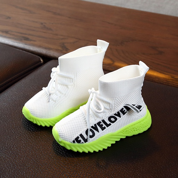 Toddler Breathable LOVE Letter Lace-up Athletic Sneakers