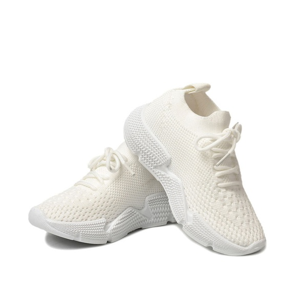 Kids Breathable Knitted Solid Lace-up Sneakers