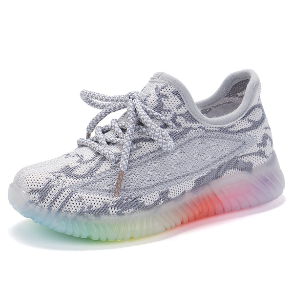 Kids Breathable Net Surface Striped Sneakers