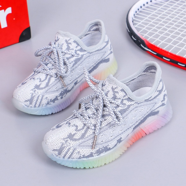 Kids Breathable Net Surface Striped Sneakers