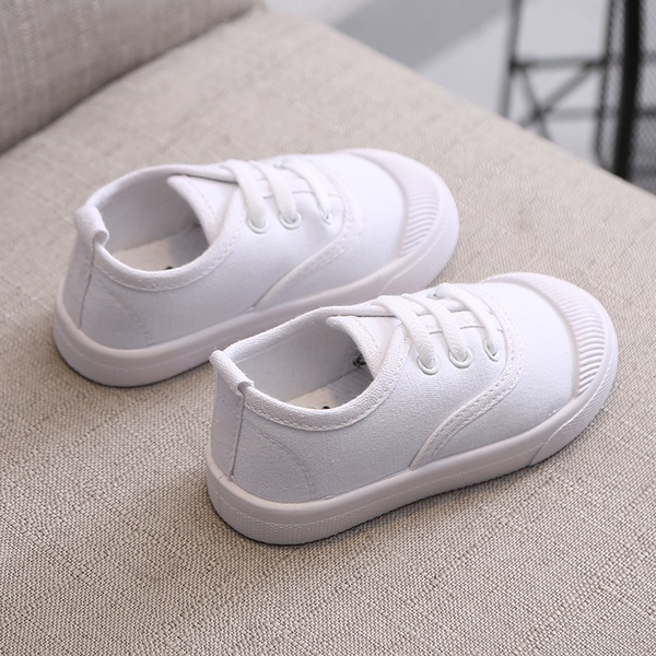 Toddler / Kids Causal Solid Lace-up Canvas Shoes