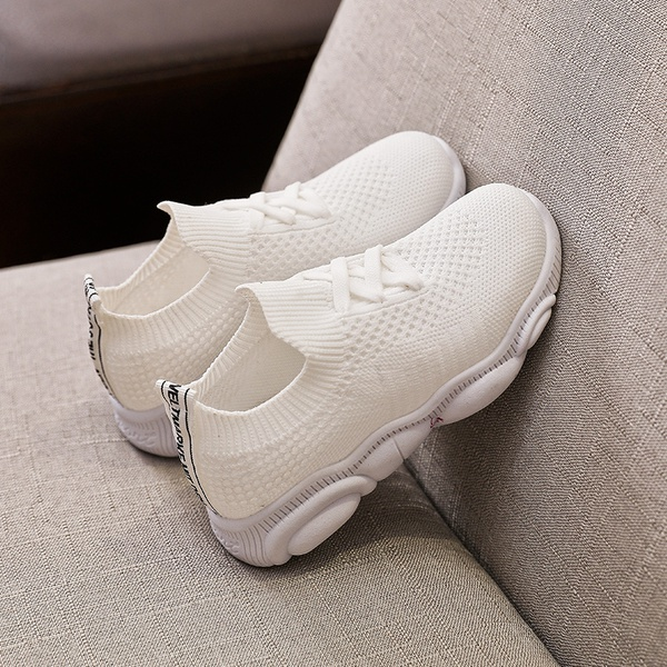 Toddler / Kids Solid Net Surface Lace-up Casual Sneakers