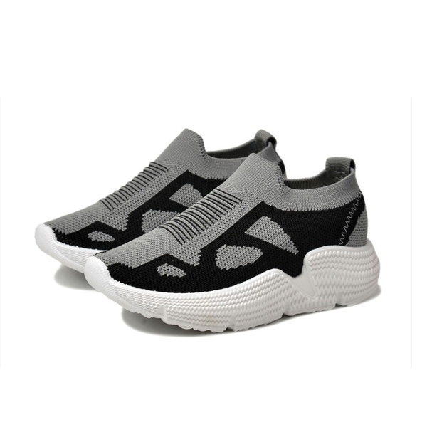 Kids Breathable Knitted Striped Sneakers