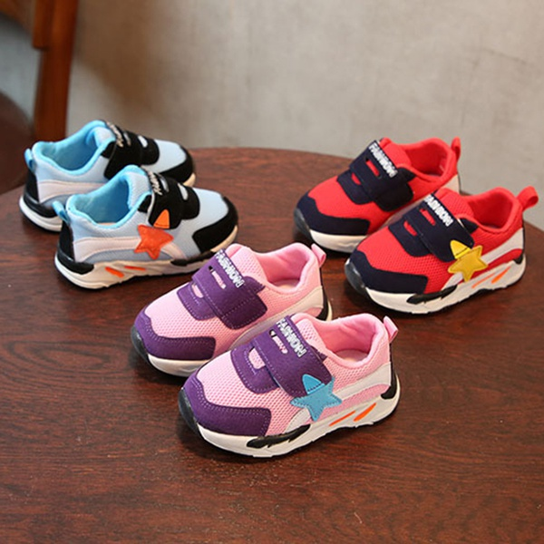 Toddler Boy / Girl Trendy Colorblock Stars Decor Mesh Athletic Shoes (Various colors)