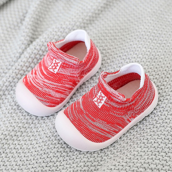 Toddler Breathable Knitted Striped Causal Sneakers