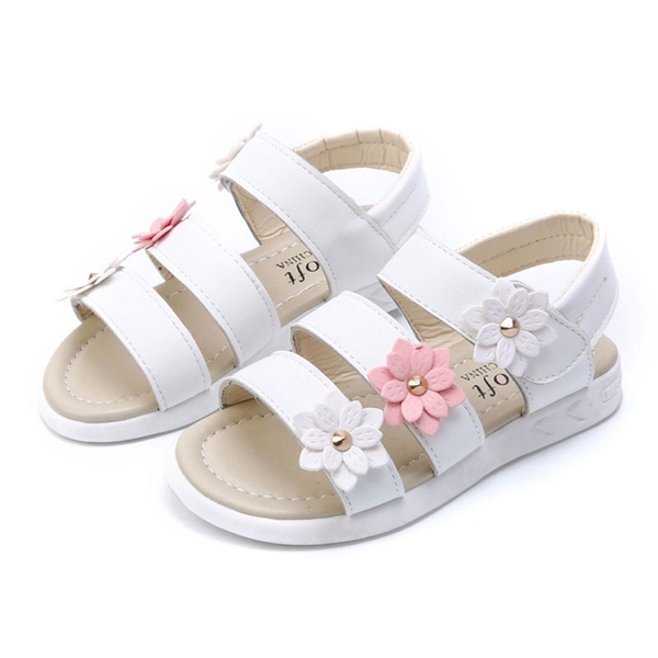 Toddler Girl Pretty Floral Decor Solid Sandals